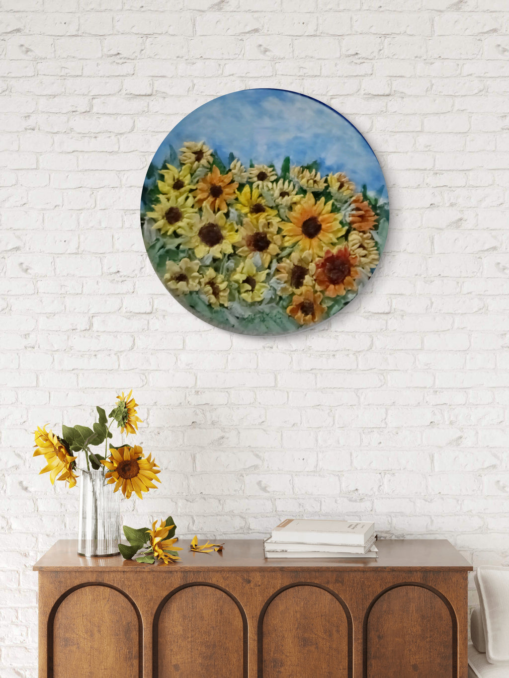Sunflowers Round Canvas