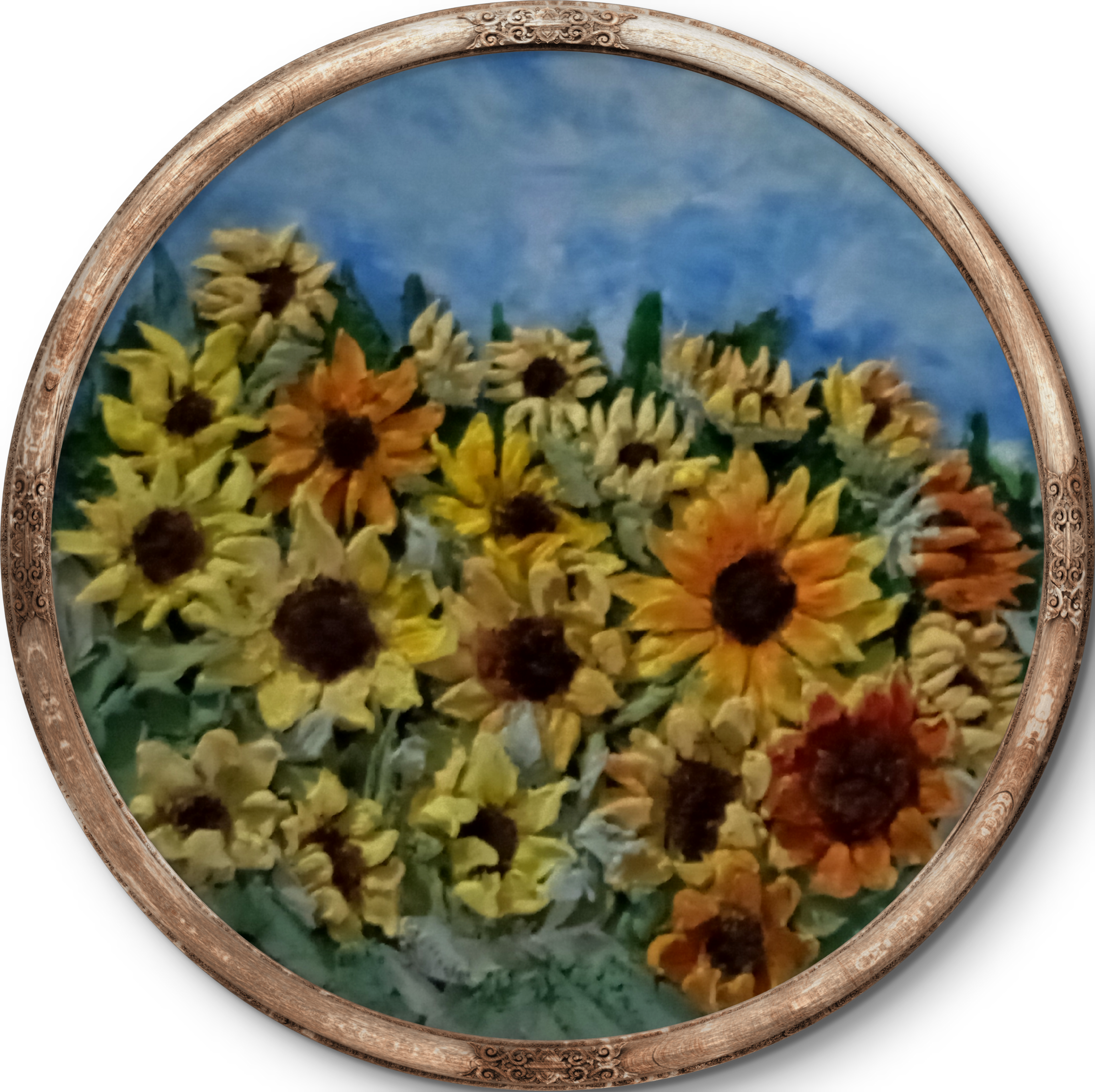 Sunflowers Round Canvas