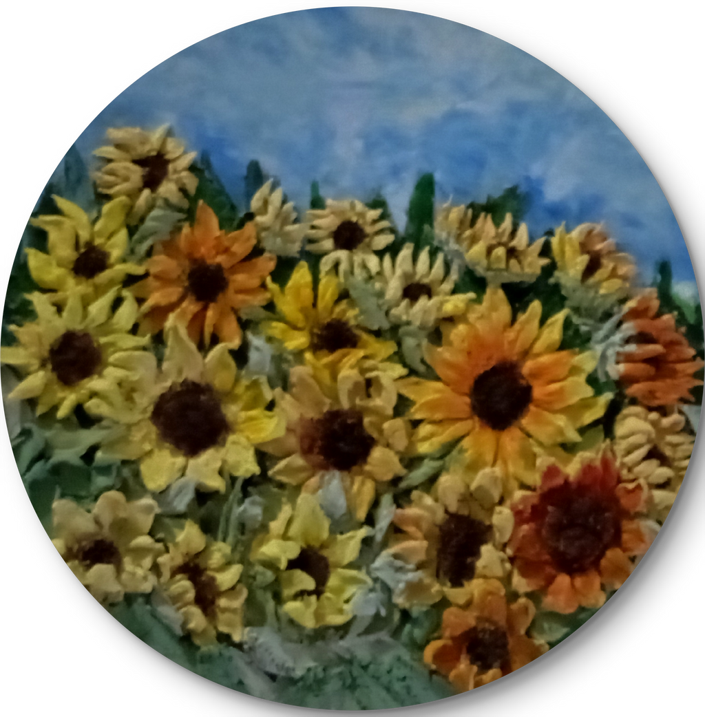 Sunflowers Round Canvas